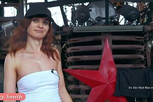 Jeny Smith Teases With Camel Toe And Big Ass In Tight White Suit