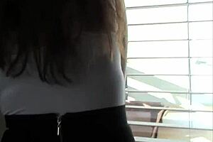 young real estate agent rides big tits in public cowgirl