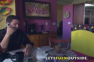 Outdoor Poolside Encounter With Ebony Beauty