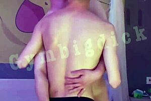 handsome asian twink licks big cock before assfucking in lingerie