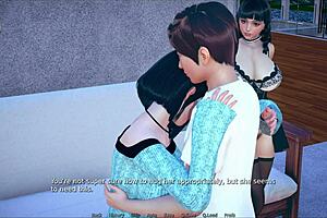 Curvy fat girl in 3d hentai outfit