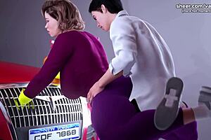 3D animated hentai game featuring stepson and stepmom