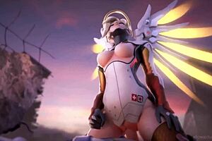 Overwatch mercy compilation in 3D hentai form