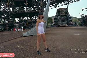 Jeny Smith Teases With Camel Toe And Big Ass In Tight White Suit