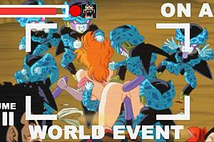 Bulma's Adventure: Mr. Satan Observes Agent at Cell Games