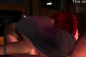 i'm loving this threesome with redhead and monster cock in anime style.