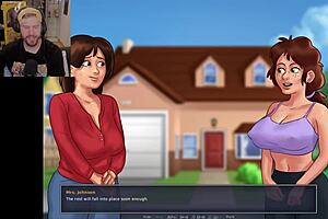 embarrassing yoga moment with teacher in summertime saga