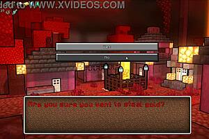 HornyCraft parody game with happy Piglin ending