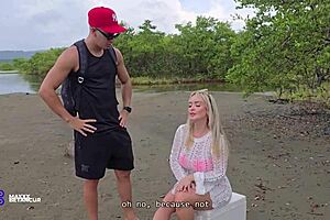 man, this super horny 3some with my step cousin max betancur, tatiana alvarez, and danner mendez got wild on the beach.