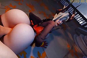 3D animated futanari hentai game with Overwatch theme