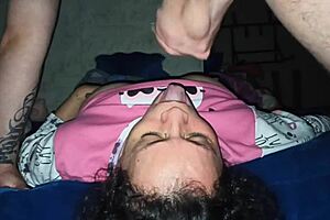 Mature Latina MILF Sucks Dick and Kisses Black for Son's Friend