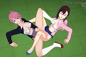 Momo, how does Aira's touch feel in this hentai orgasm?