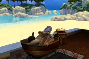 seraphina and the neighbor get naughty in sims 4 bathroom and beach scenes 😏