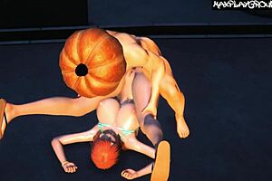 Nami endures intense destruction in this animated hentai scene