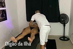 Hot wife squirts during a massage man of the house