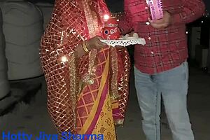 after breaking fast on karva chauth, husband and wife have chudai 🔥