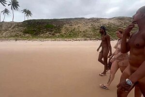 wild nudist beach orgy with hot african amigas!