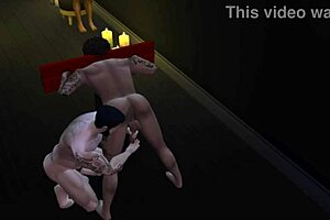 Gareth boldly fucks his housemates' big asses in a wild threesome