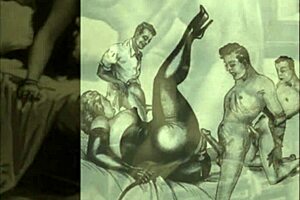 Vintage erotic sketches bring steamy fantasies to life in retro style