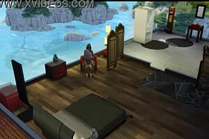 seraphina and the neighbor get naughty in sims 4 bathroom and beach scenes 😏