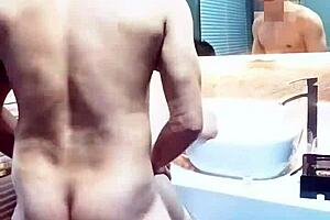 Gay Asian couple having raw sex in homemade video