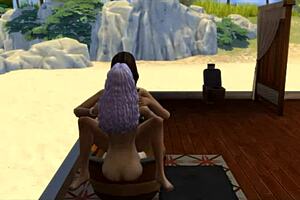 seraphina and the neighbor get naughty in sims 4 bathroom and beach scenes 😏