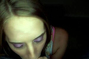 Cute amateur blonde sucks cock with skill