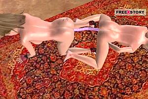 Lesbian Girls Kiss And Fuck With Dildo!