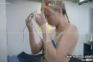 Teen Babes Share Cocks In Wild Foursome Party!