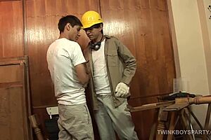 Wow! Skinny Latin Twinks Bareback Fuck and Eat Cum in Wild Action!