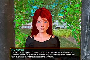 Red-haired girl’s erotic story with small boobs and big ass in cartoon-style porn video