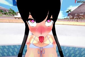 Yor's bikini on pool sex for Spy x Family fans