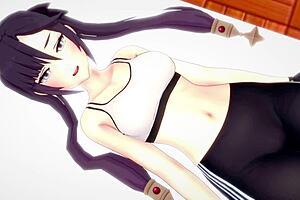 Mona in her new sporty outfit wants to have fun with a big cock