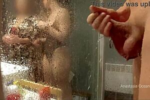 stepmom walked into my bathroom and caught me jerking... she watched!