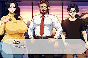 Futa gym teacher seduces her students in this animated porn game