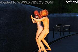 Nami endures intense destruction in this animated hentai scene