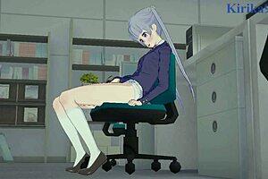 aoba and hifumi masturbate in futanari hentai game