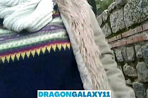 Beautiful natural breasts and a great outdoor blowjob experience