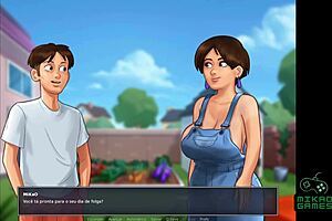 Housewife Diane gets naughty in the backyard in summer