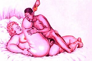 vintage erotic illustration from retro cartoon