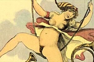 vintage erotic illustration from retro cartoon