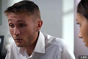 stepbrother blackmails pregnant stepsister maya woulfe with her hidden secret