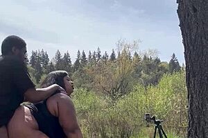 Remi the chubby BBW enjoys a big black cock in this scene