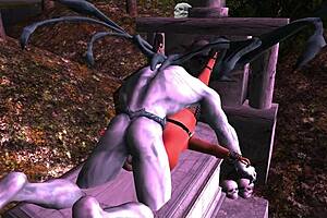 halloween goth anime sex with monsters and cumshots