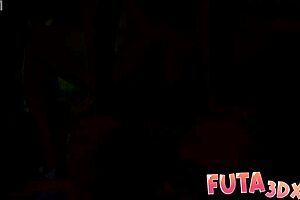 futa3dx big-titted futa with huge cock drills blonde on terrace