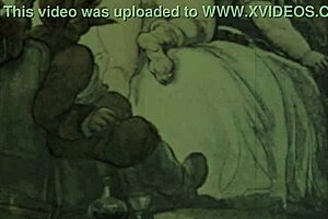 vintage erotic illustration from retro cartoon