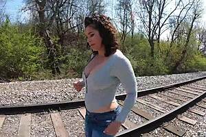 Amateur big ass PAWG goes for a walk outdoors and shows her fat ass
