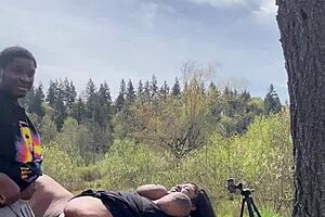 Sexy chubby BBW Remi getting BBC on top of a giant rock 😍