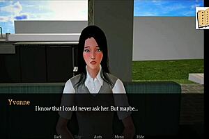 Hot anime game turns into a porn video with a hot redhead