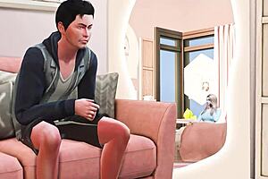 3D animated video of a horny housewife getting a big black cock